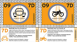 Dialnicne znamky platne v Slovinsku v roku 2009