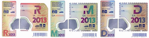 Dialnicne znamky v Ceskej republike v roku 2013